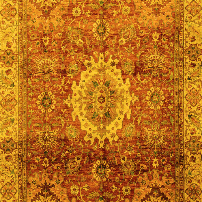 Machine Washable Oriental Yellow Modern Rug, wshabs4002yw