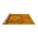 Sideview of Machine Washable Oriental Yellow Modern Rug, wshabs4002yw