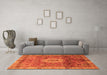 Machine Washable Oriental Orange Modern Area Rugs in a Living Room, wshabs4002org