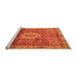 Sideview of Machine Washable Oriental Orange Modern Area Rugs, wshabs4002org