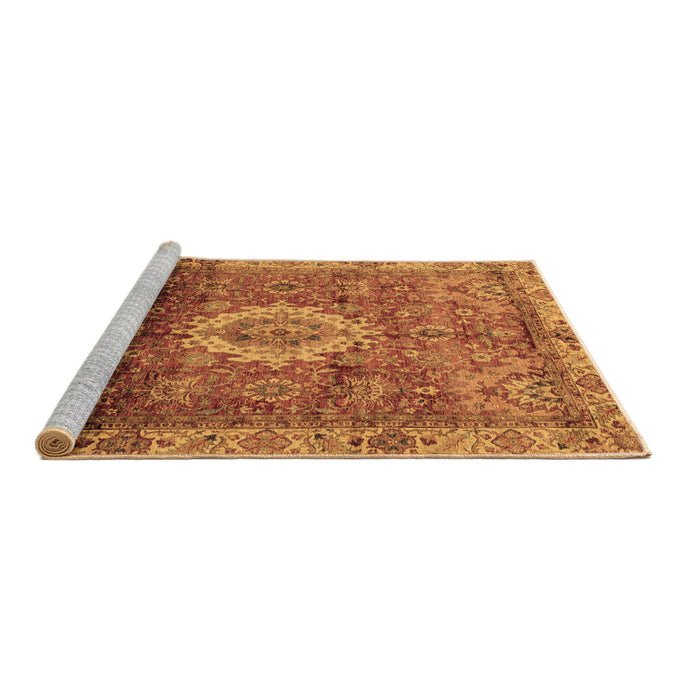 Sideview of Machine Washable Oriental Brown Modern Rug, wshabs4002brn
