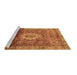 Sideview of Machine Washable Oriental Brown Modern Rug, wshabs4002brn