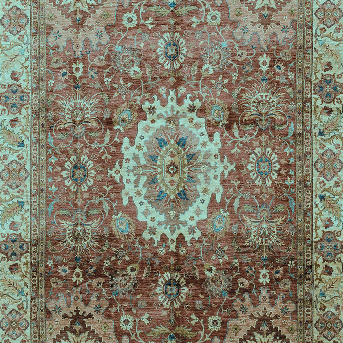 Machine Washable Oriental Light Blue Modern Rug, wshabs4002lblu