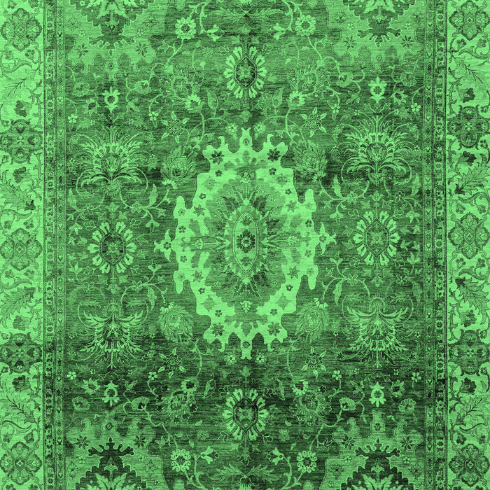Machine Washable Oriental Emerald Green Modern Area Rugs, wshabs4002emgrn