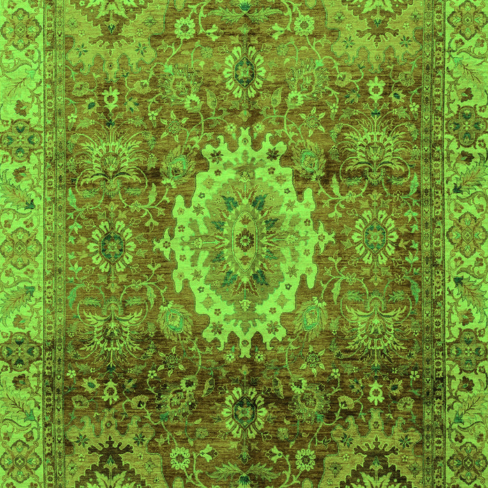 Machine Washable Oriental Green Modern Area Rugs, wshabs4002grn