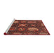Sideview of Machine Washable Abstract Rust Pink Rug, wshabs4003