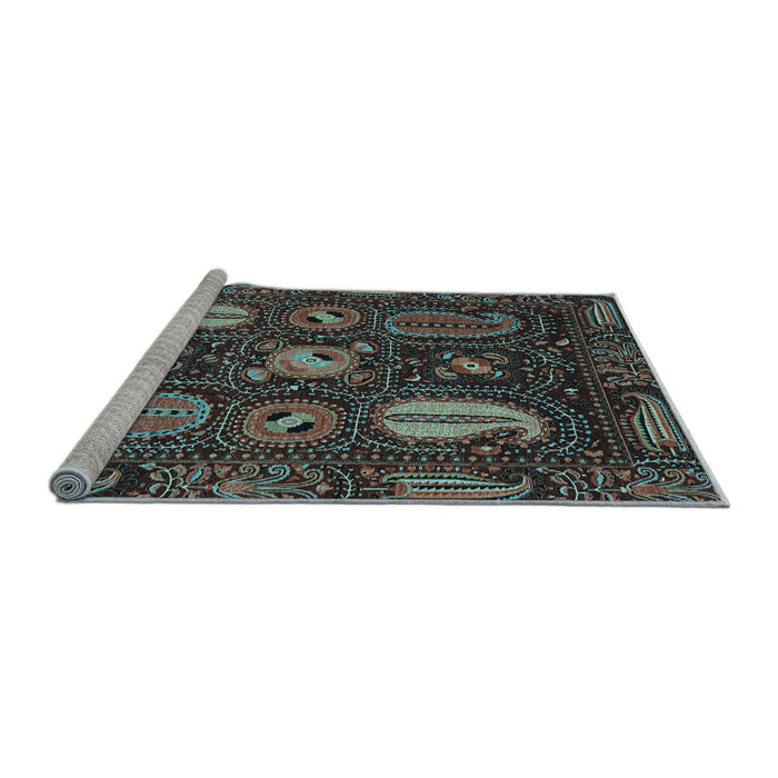 Sideview of Machine Washable Abstract Light Blue Modern Rug, wshabs4003lblu