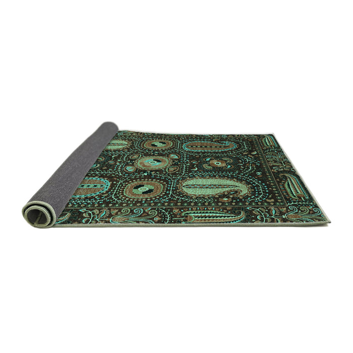 Sideview of Abstract Turquoise Modern Rug, abs4003turq
