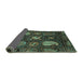 Sideview of Abstract Turquoise Modern Rug, abs4003turq