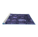 Sideview of Machine Washable Abstract Blue Modern Rug, wshabs4003blu