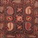 Square Machine Washable Abstract Rust Pink Rug, wshabs4003