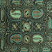 Square Abstract Turquoise Modern Rug, abs4003turq