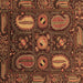 Square Machine Washable Abstract Brown Modern Rug, wshabs4003brn