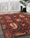 Abstract Rust Pink Modern Rug in Family Room, abs4003