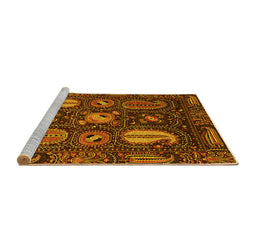 Sideview of Machine Washable Abstract Yellow Modern Rug, wshabs4003yw