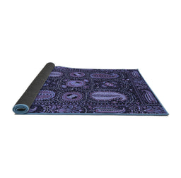 Sideview of Abstract Blue Modern Rug, abs4003blu
