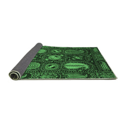 Sideview of Abstract Emerald Green Modern Rug, abs4003emgrn