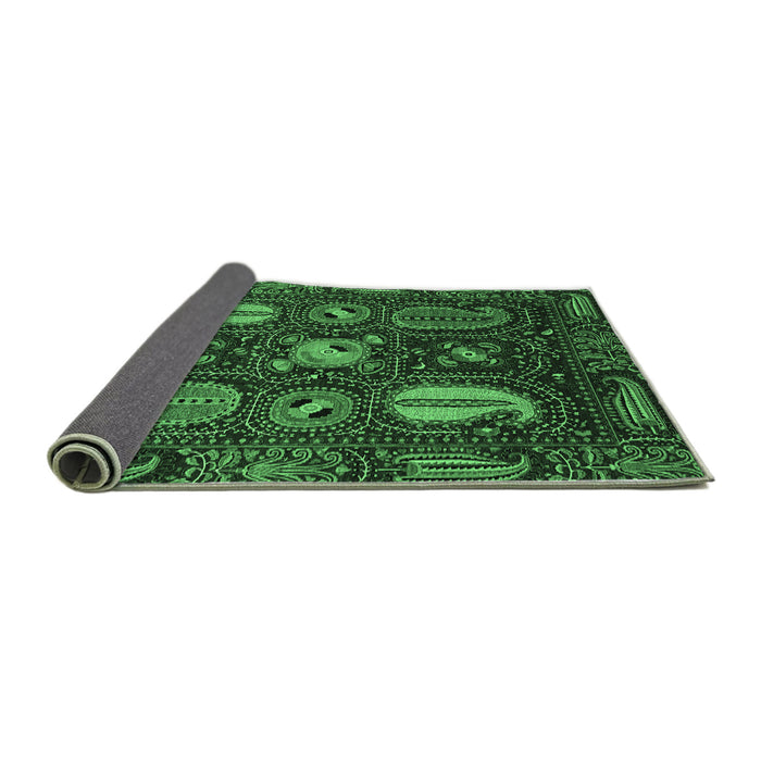 Sideview of Abstract Emerald Green Modern Rug, abs4003emgrn
