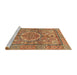 Sideview of Machine Washable Abstract Orange Rug, wshabs4004