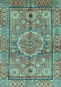 Abstract Light Blue Modern Rug, abs4004lblu