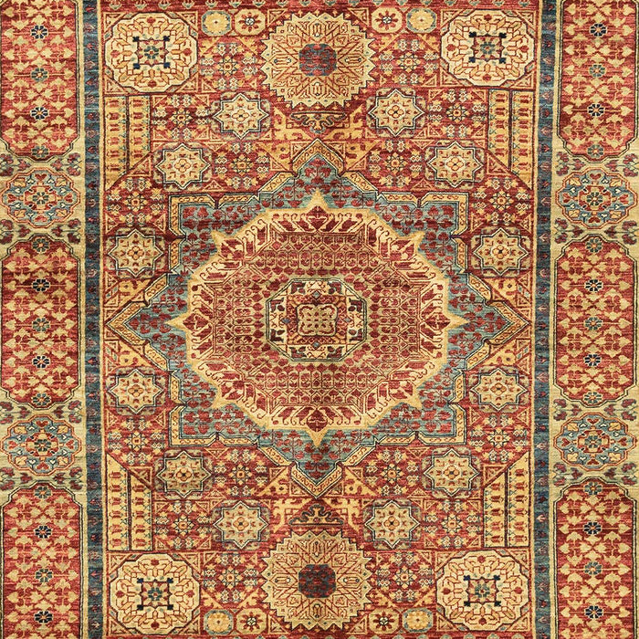 Machine Washable Abstract Orange Rug, wshabs4004