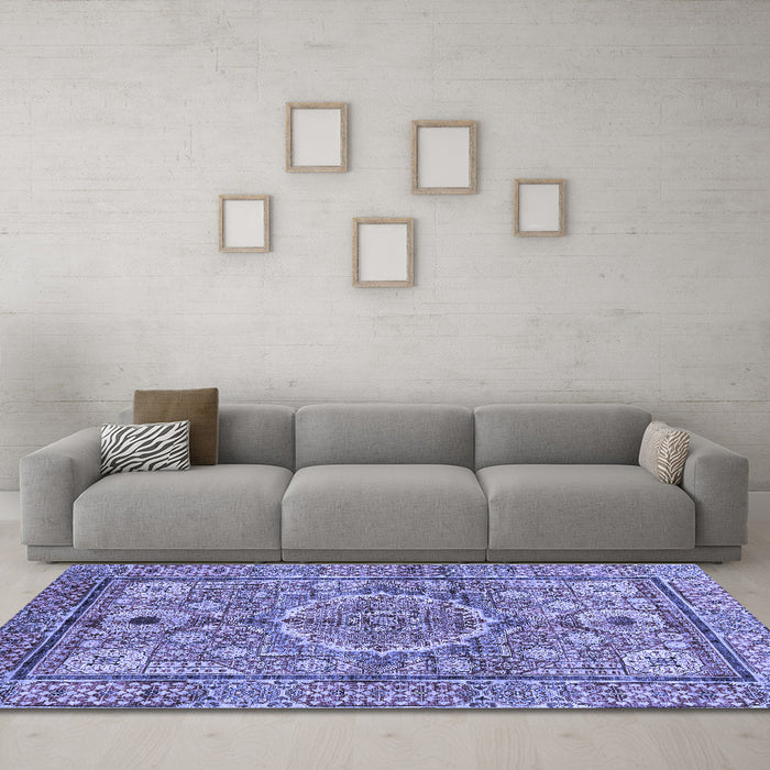 Machine Washable Abstract Blue Modern Rug in a Living Room, wshabs4004blu