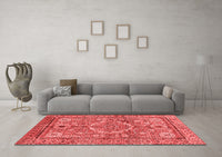 Machine Washable Abstract Red Modern Rug, wshabs4004red