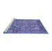 Sideview of Machine Washable Abstract Blue Modern Rug, wshabs4004blu