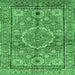 Square Abstract Emerald Green Modern Rug, abs4004emgrn