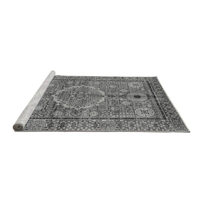 Sideview of Machine Washable Abstract Gray Modern Rug, wshabs4004gry