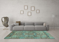 Machine Washable Abstract Light Blue Modern Rug, wshabs4004lblu