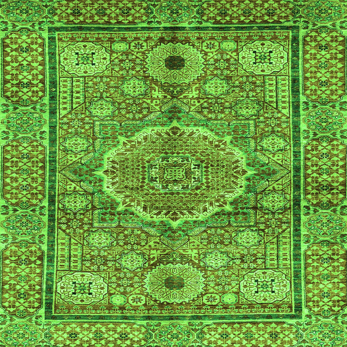 Square Abstract Green Modern Rug, abs4004grn