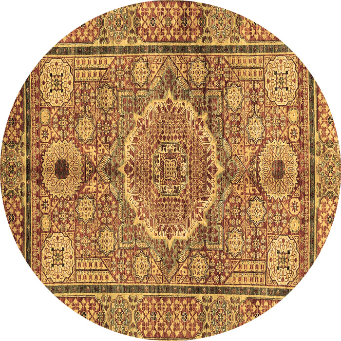 Round Abstract Brown Modern Rug, abs4004brn