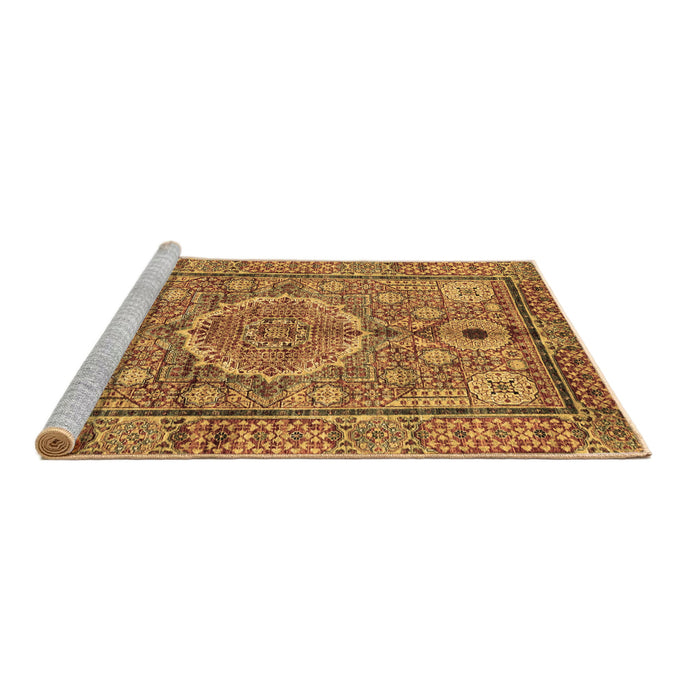 Sideview of Machine Washable Abstract Brown Modern Rug, wshabs4004brn