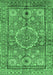 Machine Washable Abstract Emerald Green Modern Area Rugs, wshabs4004emgrn