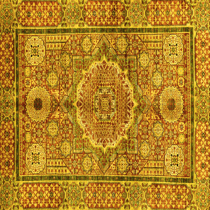 Square Abstract Yellow Modern Rug, abs4004yw