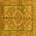 Square Abstract Yellow Modern Rug, abs4004yw