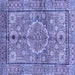 Square Abstract Blue Modern Rug, abs4004blu