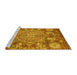 Sideview of Machine Washable Abstract Yellow Modern Rug, wshabs4005yw