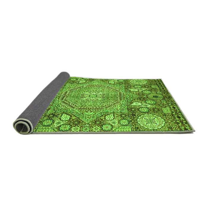 Sideview of Abstract Green Modern Rug, abs4005grn