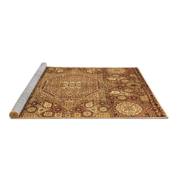 Sideview of Machine Washable Abstract Brown Modern Rug, wshabs4005brn