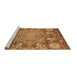 Sideview of Machine Washable Abstract Brown Modern Rug, wshabs4005brn