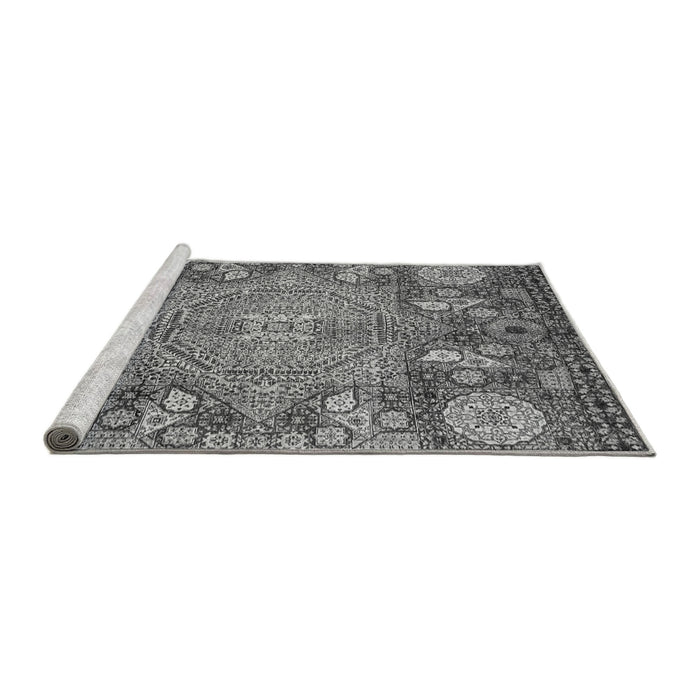 Sideview of Machine Washable Abstract Gray Modern Rug, wshabs4005gry