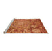 Sideview of Machine Washable Abstract Orange Modern Area Rugs, wshabs4005org