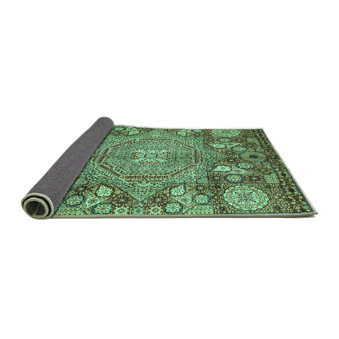Sideview of Abstract Turquoise Modern Rug, abs4005turq