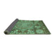 Sideview of Abstract Turquoise Modern Rug, abs4005turq