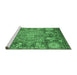 Sideview of Machine Washable Abstract Emerald Green Modern Area Rugs, wshabs4005emgrn