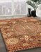 Abstract Orange Modern Rug in Family Room, abs4005