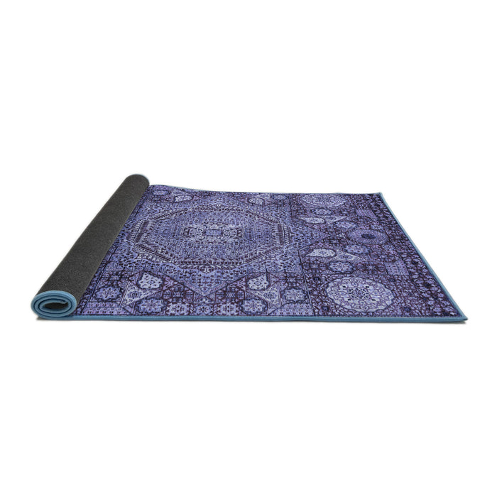 Sideview of Abstract Blue Modern Rug, abs4005blu
