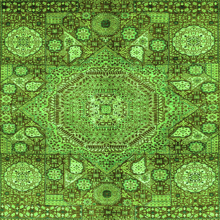 Square Machine Washable Abstract Green Modern Area Rugs, wshabs4005grn